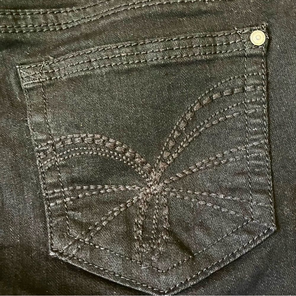 Wallflower Distressed Skinny Jeans Black Denim - Picture 7 of 10